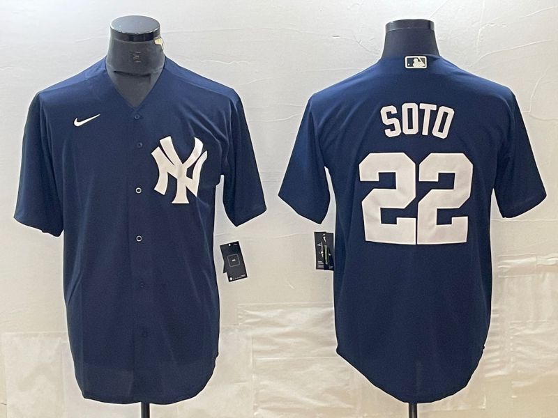 Men New York Yankees #22 Soto Blue Nike Game MLB Jersey style 2->new york yankees->MLB Jersey